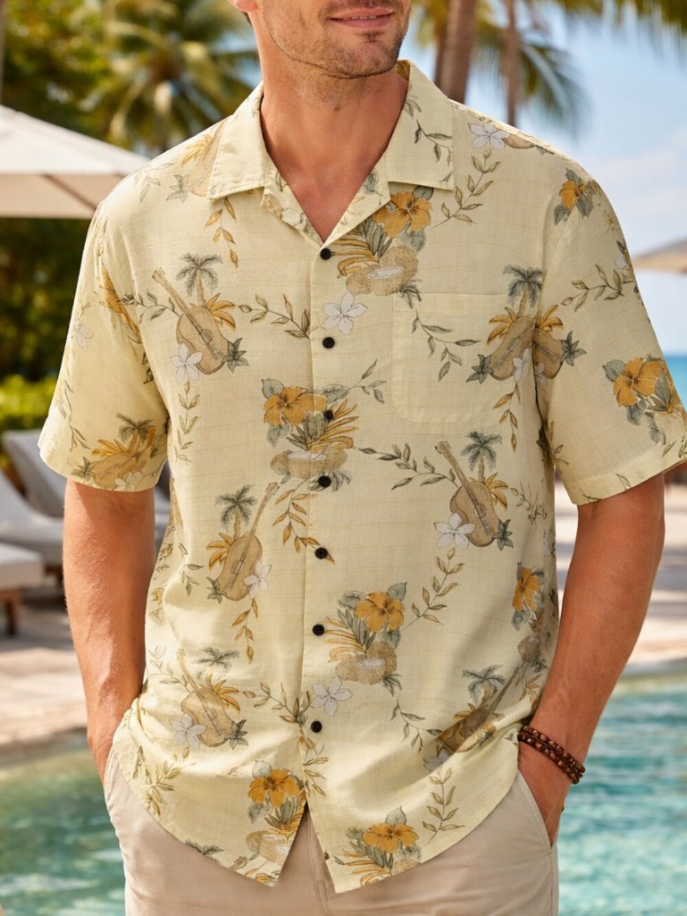 Tommy Bahama Hawaiian Shirt Size Men's Size XL Ukulele Coconut Cocktails Aloha
